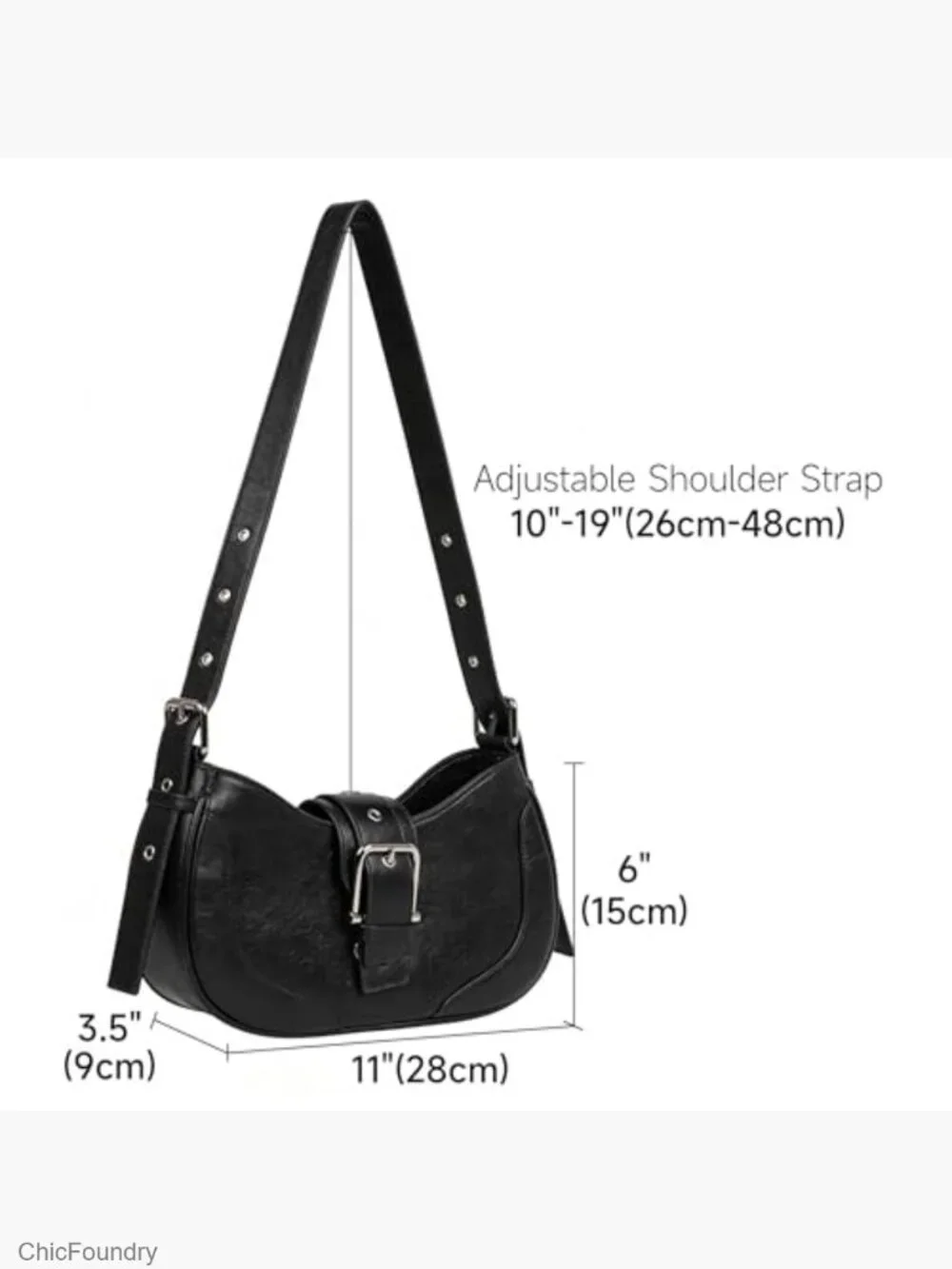 Vintage Crescent Hobo Shoulder Bag Crossbody Purse Y2K Retro Vegan Leather